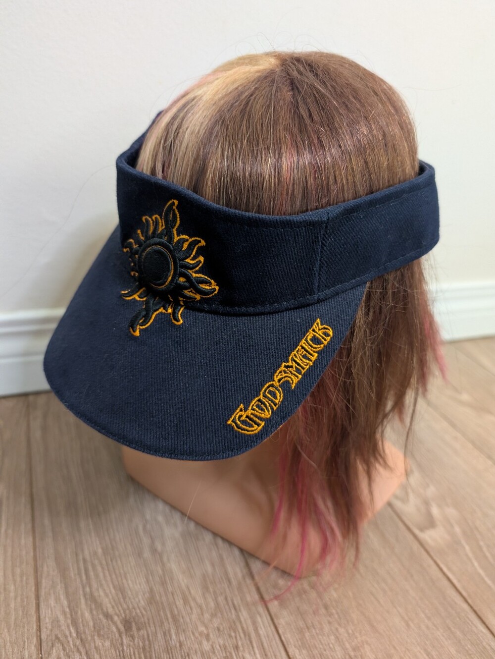 Y2K Godsmack Sun Logo Embroidered Visor In Navy - Nu Metal